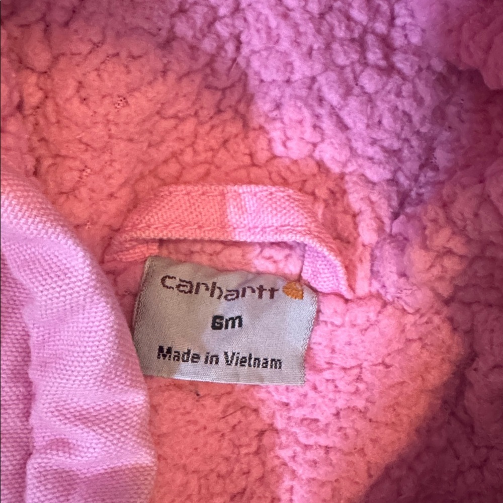 Carhartt Baby Girl Barbie Pink Shearling Lined Jacket 6 (Months) - Picture 4 of 8